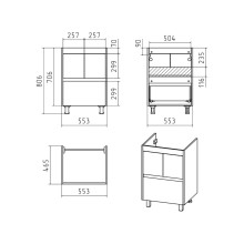 Алиса - 58 тумба 1 ящ. напольная белая эмаль / раковина