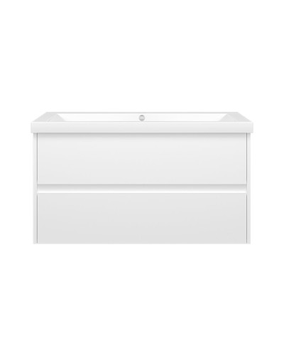 Алиса-100 тумба 2 ящ. подвесная белая эмаль / раковина