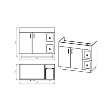 Амбра -100 тумба белая с 2 ящ. / раковина