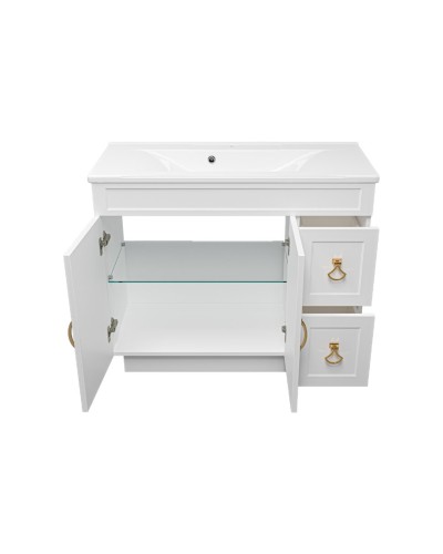 Амбра -100 тумба белая с 2 ящ. / раковина