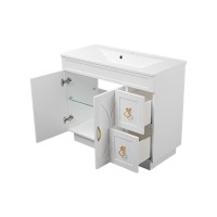 Амбра -100 тумба белая с 2 ящ. / раковина