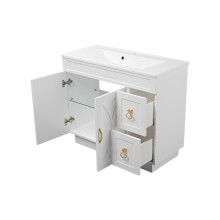 Амбра -100 тумба белая с 2 ящ. / раковина