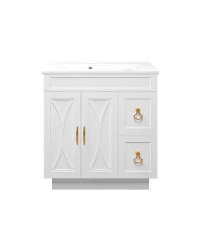 Амбра - 80 тумба белая с 2 ящ. / раковина