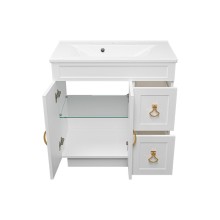 Амбра - 80 тумба белая с 2 ящ. / раковина