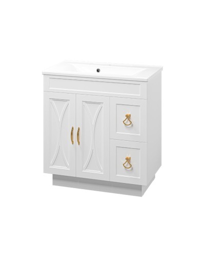 Амбра - 80 тумба белая с 2 ящ. / раковина