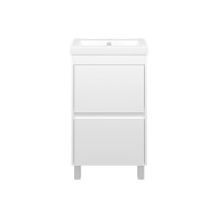 Алиса - 50 тумба 1 ящ. напольная белая эмаль / раковина