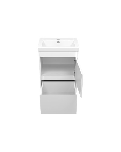 Алиса - 50 тумба 1 ящ. напольная белая эмаль / раковина