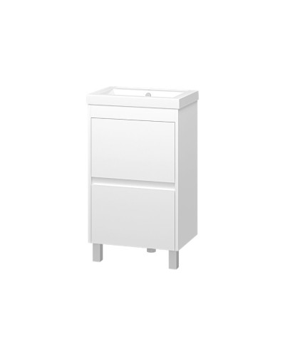 Алиса - 50 тумба 1 ящ. напольная белая эмаль / раковина