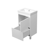 Алиса - 50 тумба 1 ящ. напольная белая эмаль / раковина