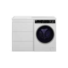 GRAFIT - 60 Тумба напольная 3 ящ. БЕЛАЯ под стиральную машину / раковина Даллас 120 левая