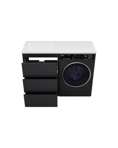 GRAFIT - 60 Тумба напольная 3 ящ. Графит под стиральную машину / раковина Даллас 130 левая