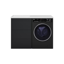 GRAFIT - 60 Тумба напольная 3 ящ. Графит под стиральную машину / раковина Даллас 130 левая