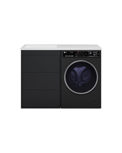 GRAFIT - 60 Тумба напольная 3 ящ. Графит под стиральную машину / раковина Даллас 130 левая