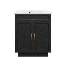 Амбра - 70 тумба прямая черная матовая / раковина