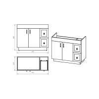 Амбра -100 Тумба черная матовая с 2 ящ. / раковина