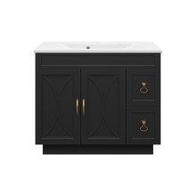 Амбра -100 Тумба черная матовая с 2 ящ. / раковина