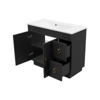 Амбра -100 Тумба черная матовая с 2 ящ. / раковина