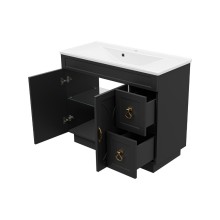 Амбра -100 Тумба черная матовая с 2 ящ. / раковина