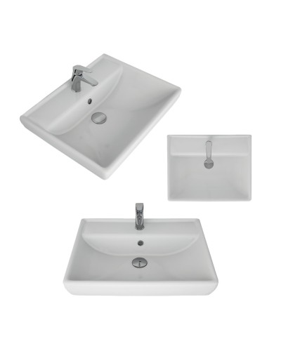 GLOSTER - 60 Тумба с 3 ящ. напольная, белый / раковина