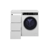 GRAFIT - 40 Тумба напольная 3 ящ. БЕЛАЯ под стиральную машину / раковина Камилла левая