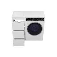 GRAFIT - 40 Тумба напольная 3 ящ. БЕЛАЯ под стиральную машину / раковина Камилла левая