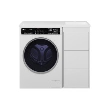 GRAFIT - 40 Тумба напольная 3 ящ. БЕЛАЯ под стиральную машину / раковина Камилла левая