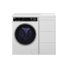 GRAFIT - 40 Тумба напольная 3 ящ. БЕЛАЯ под стиральную машину / раковина Камилла левая