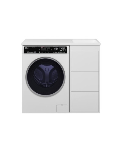 GRAFIT - 40 Тумба напольная 3 ящ. БЕЛАЯ под стиральную машину / раковина Камилла левая