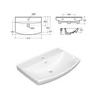 Клермонт - 60 тумба прямая напольная (эмаль) / раковина