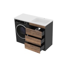 Коломбо - 60 Тумба под стиральную машину напольная 3 ящ. / раковина правая