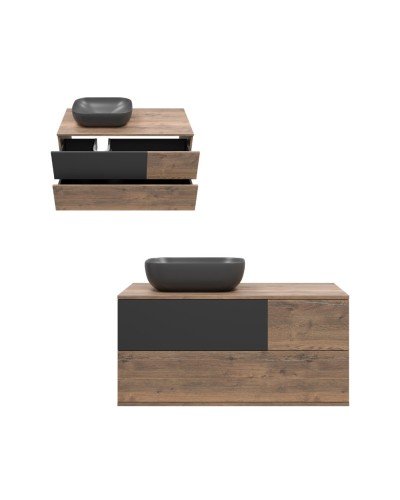 Коломбо -100 Тумба подвесная 2 ящ. с отталк. лев. / раковина