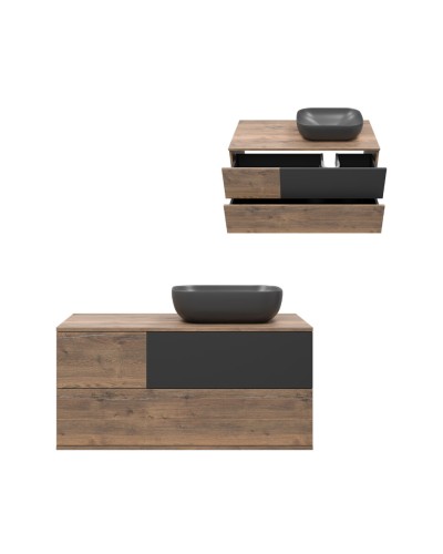 Коломбо -100 Тумба подвесная 2 ящ. с отталк. прав. / раковина