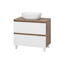 DAKOTA - 80 Тумба напольная 2 ящ.  (ДСП (Дуб Гал/ Белый) / раковина