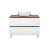 DAKOTA -100 Тумба напольная 2 ящ. (ДСП (Дуб Гал. Белый) / раковина