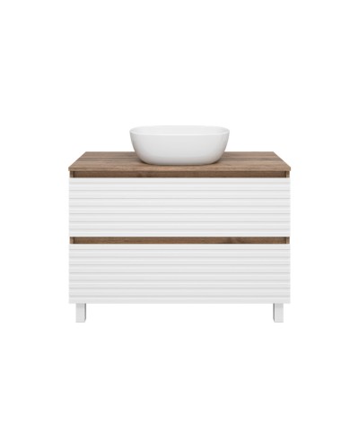 DAKOTA -100 Тумба напольная 2 ящ. (ДСП (Дуб Гал. Белый) / раковина