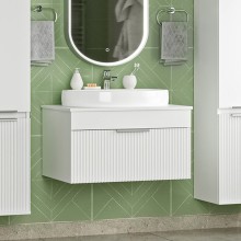 ENFIDA - 70 Тумба подвесная белая мат. эмаль 1 ящ. / раковина