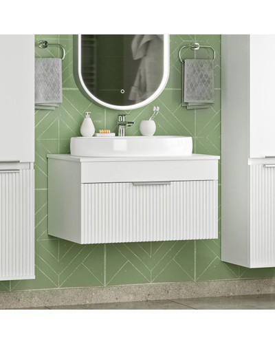 ENFIDA - 70 Тумба подвесная белая мат. эмаль 1 ящ. / раковина