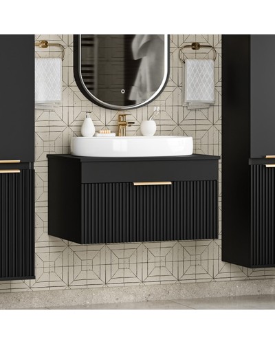 ENFIDA - 70 Тумба подвесная черная мат. эмаль 1 ящ. / раковина