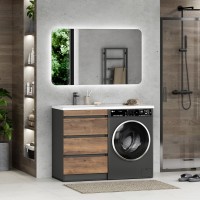 Коломбо - 60 Тумба под стиральную машину напольная 3 ящ. / раковина левая