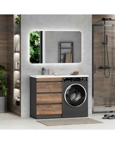 Коломбо - 60 Тумба под стиральную машину напольная 3 ящ. / раковина левая