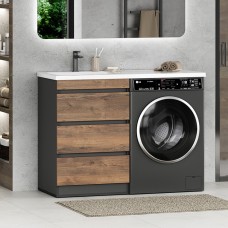 Коломбо - 60 Тумба под стиральную машину напольная 3 ящ. / раковина левая