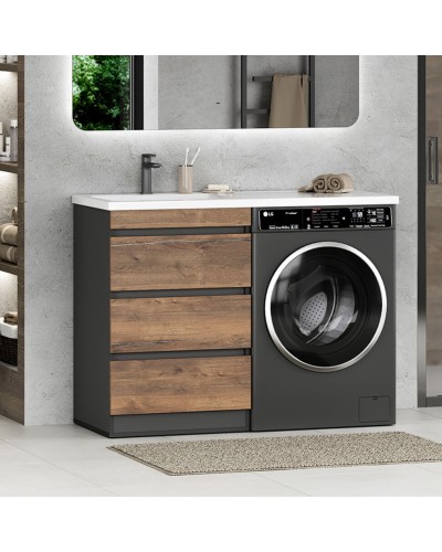 Коломбо - 60 Тумба под стиральную машину напольная 3 ящ. / раковина левая