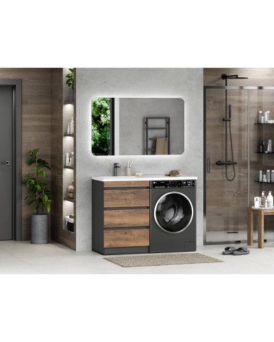 Коломбо - 60 Тумба под стиральную машину напольная 3 ящ. / раковина правая