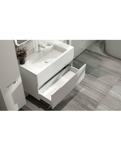 Тумба под раковину Jorno Modul 100 Mоl.01.97/P/W подвесная Белый глянец