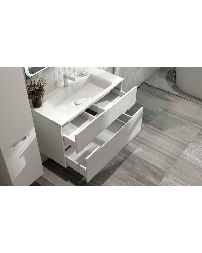 Тумба под раковину Jorno Modul 100 Mоl.01.97/P/W подвесная Белый глянец