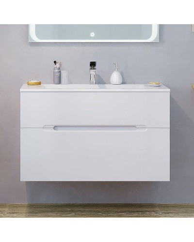 Тумба под раковину Jorno Modul 100 Mоl.01.97/P/W подвесная Белый глянец