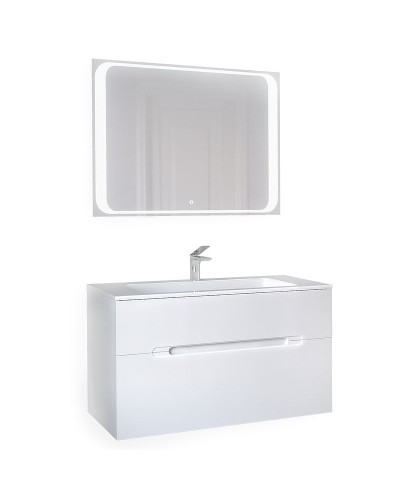 Тумба под раковину Jorno Modul 100 Mоl.01.97/P/W подвесная Белый глянец