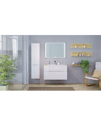 Тумба под раковину Jorno Modul 100 Mоl.01.97/P/W подвесная Белый глянец