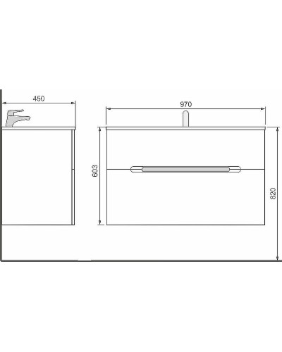 Тумба под раковину Jorno Modul 100 Mоl.01.97/P/W подвесная Белый глянец