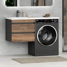 Коломбо - 60 Тумба под стиральную машину подвесная 2 ящ. / раковина левая